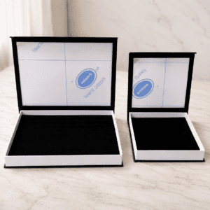 Premium Velvet Ring Box Organizer with glass lid