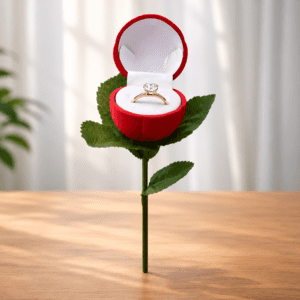 Luxury Rose Shape Ring Box