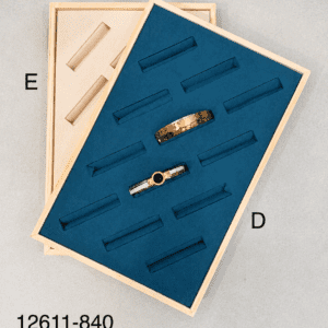 Wooden Kada Bracelet Display Tray with Velvet Slots