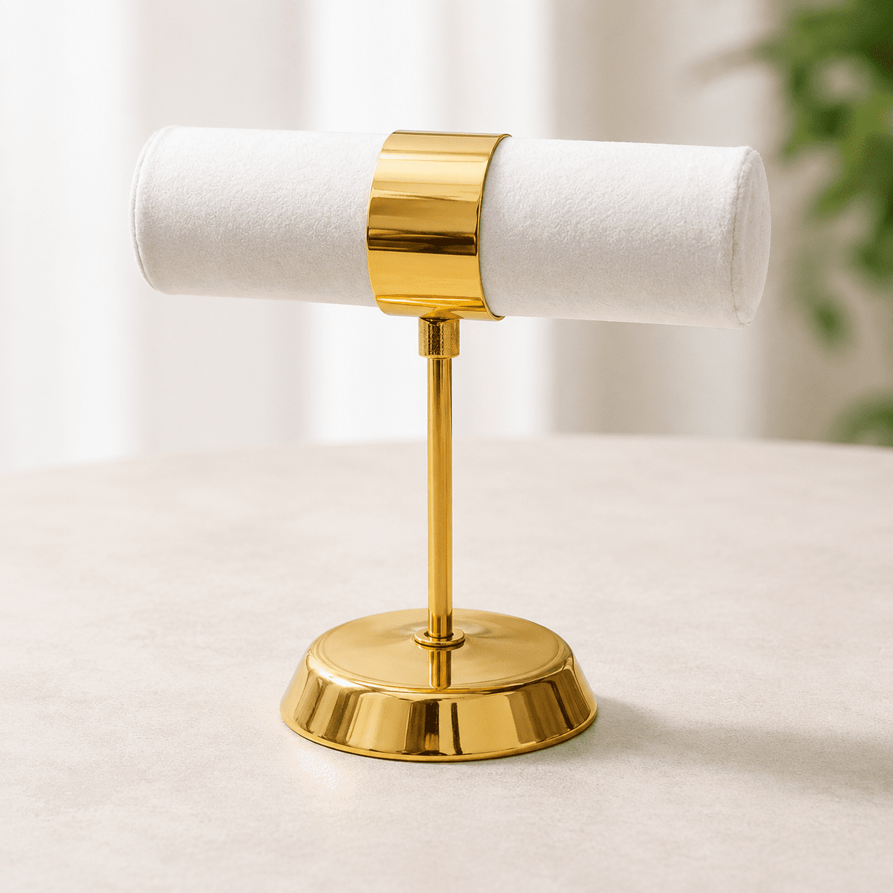 Premium Velvet Bangle & Bracelet Display Stand with gold metal plate - Image 3