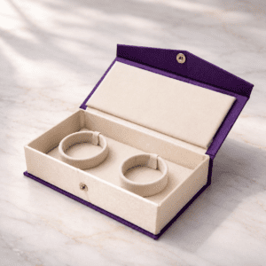 Premium Velvet Bangle Storage Box with Dual slots ( sizes  7*4)