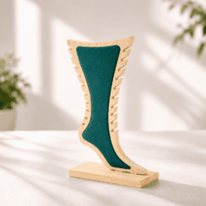 Wooden Anklet Display Stand with Velvet Padding