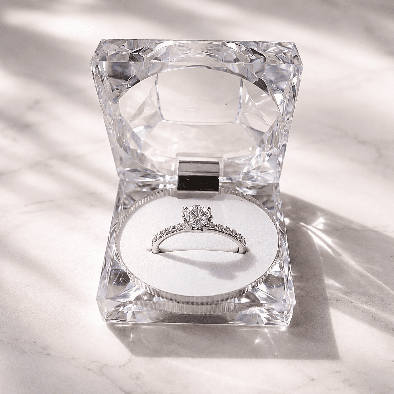 Premium Transparent Crystal Ring Box Set (12 pcs) - Image 2