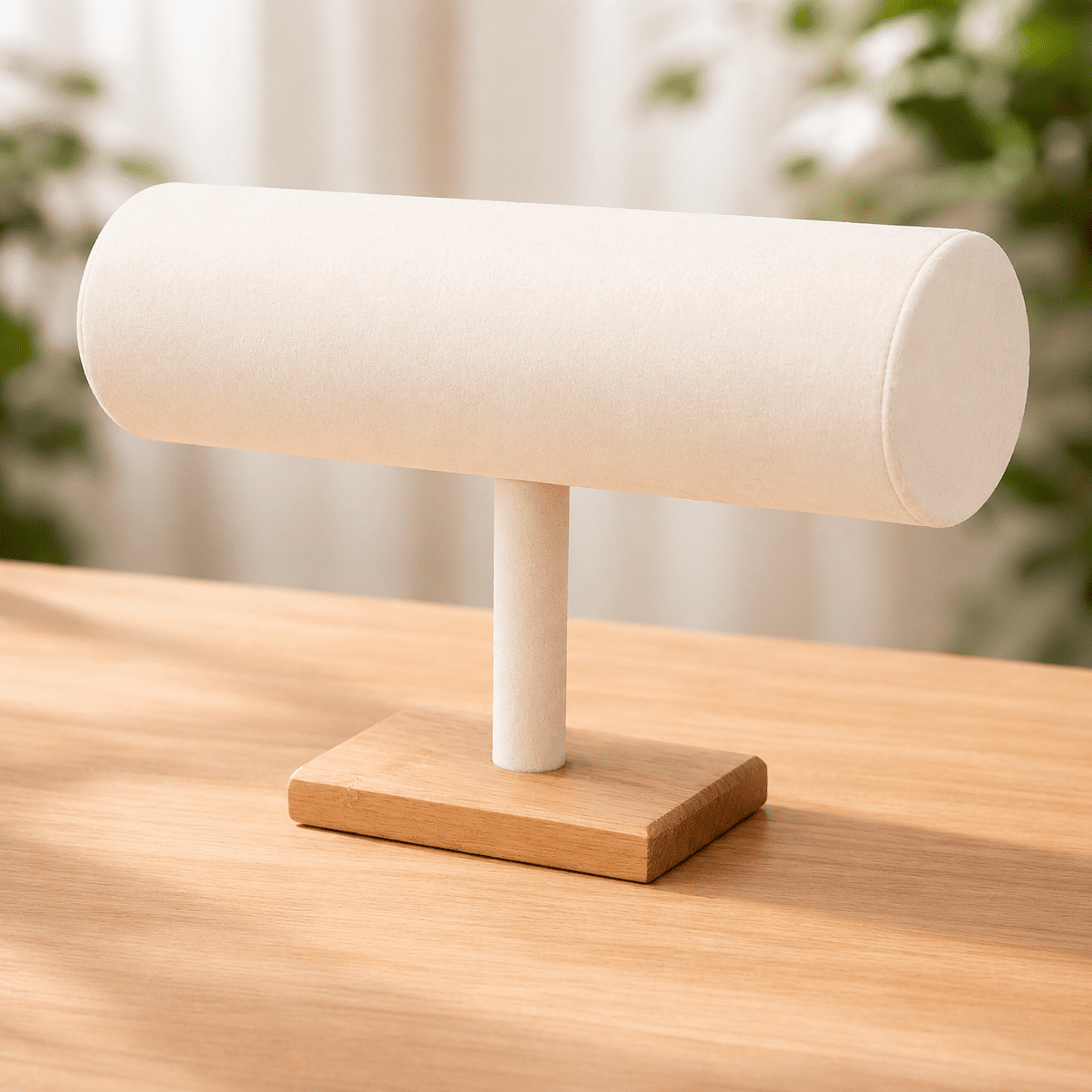 Velvet Headband Display Stand with Wooden Base - Image 2
