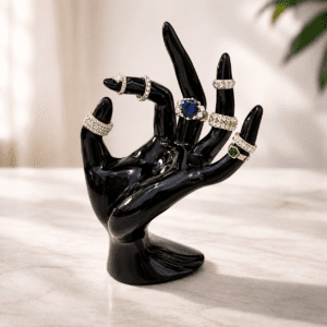Elegant Black Hand Jewelry Display Stand – Ring Holder organizer