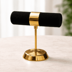 Premium Velvet Bangle & Bracelet Display Stand with gold metal plate