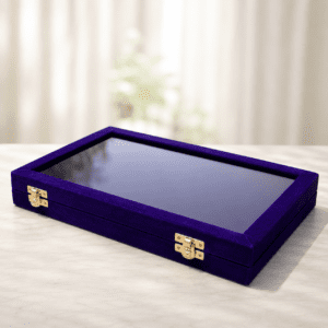 Luxury Velvet Ring Box with Glass Lid (size 8*12)