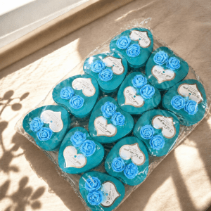 Heart Shape Metal Gift Box with Floral Design (pack of 12)