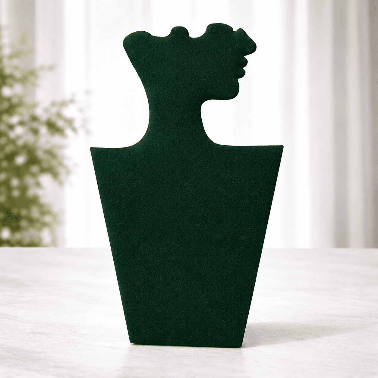 Premium Velvet Necklace & Earrings Display Stand | Jewelry Bust Holder for Chains, Pendants & Sets (14 inch) - Image 3