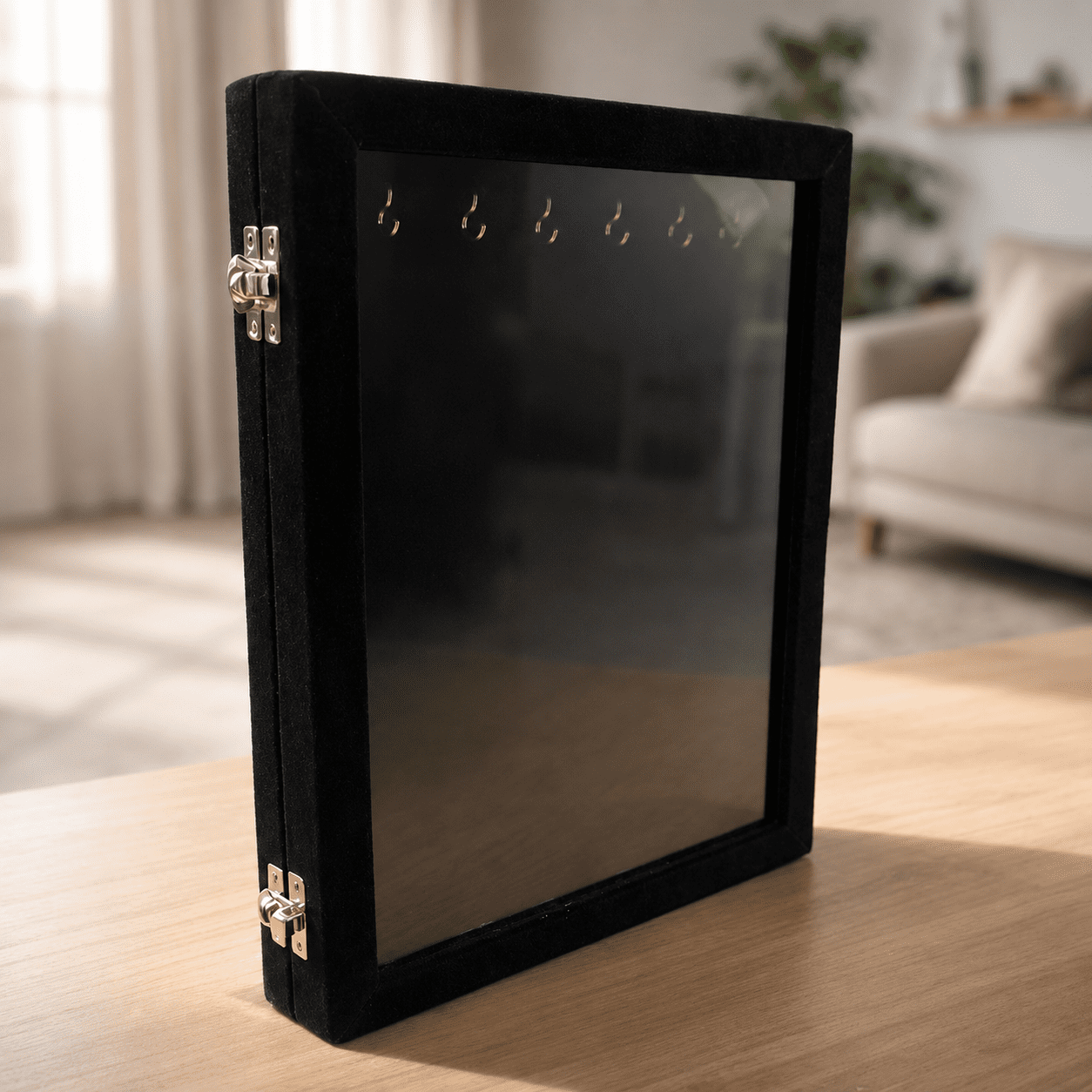 Premium Velvet Chain & Necklace Display Box with Transparent Lid - Image 2