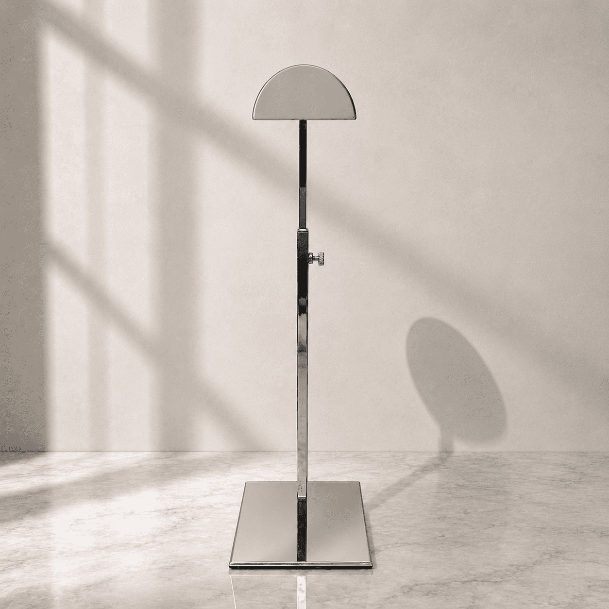 Stainless Steel Adjustable Height Handbag Display Stand (minimum height 15 inch, maximum height 24 inch)